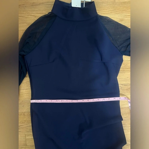 Chiara Boni Maylys Mock-Neck Long-Sleeve Illusion Gown - Picture 14 of 14